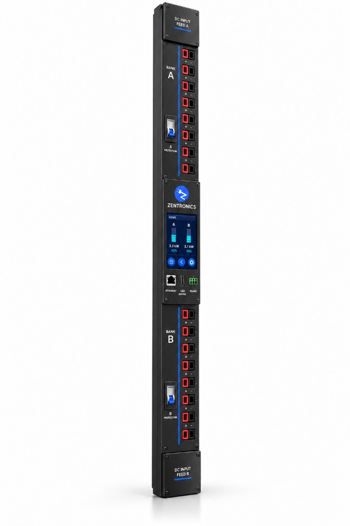 0U vertical DC PDU with dual DC input feeds A and B