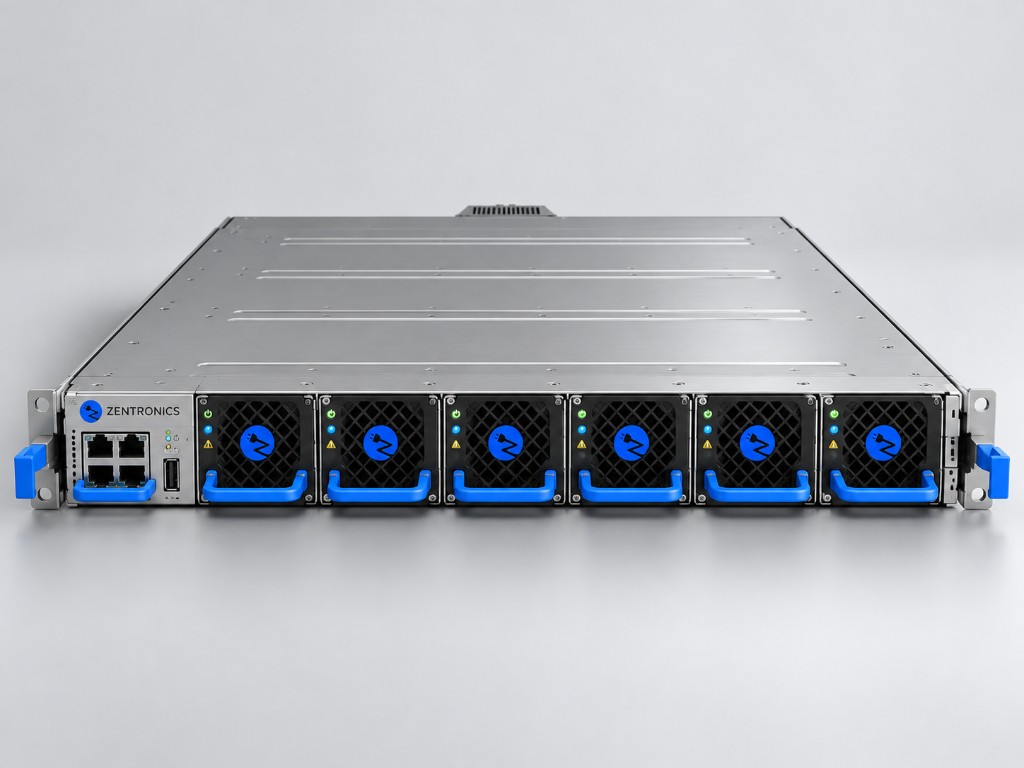 Zentronics OCP / V3 power shelf front view with six populated rectifiers
